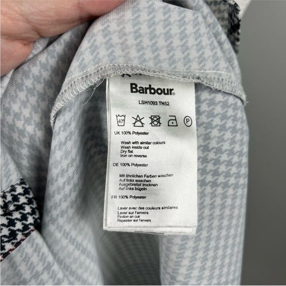 Vintage Barbour Secretary blouse bow tie neck houndstooth pattern fits M/L - Picture 10 of 10